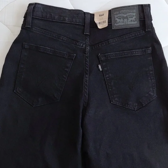 Levi's High Waisted Mom Jeans Flash Black Sz 26 Nwt - Picture 4 of 12